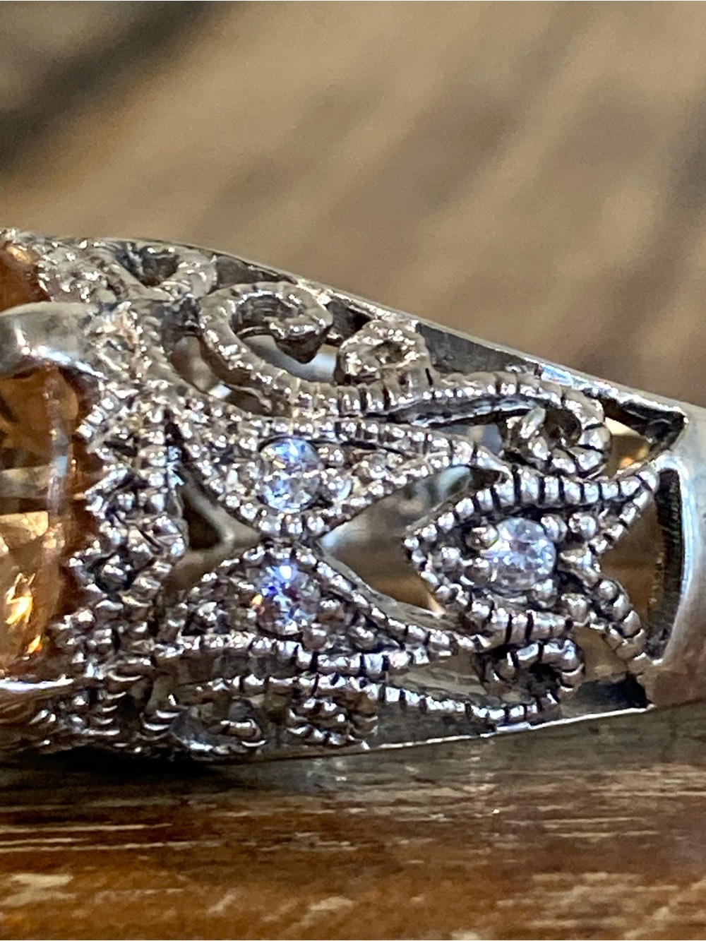Joseph Esposito ESPO Peach Jubilee Sterling Silver Ring - Size 9 - Picture 11 of 16